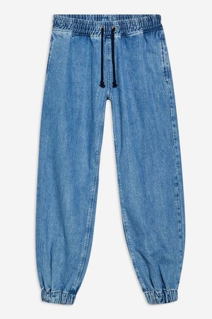 Mid Blue Cuffed Jogger Jeans | Topshop