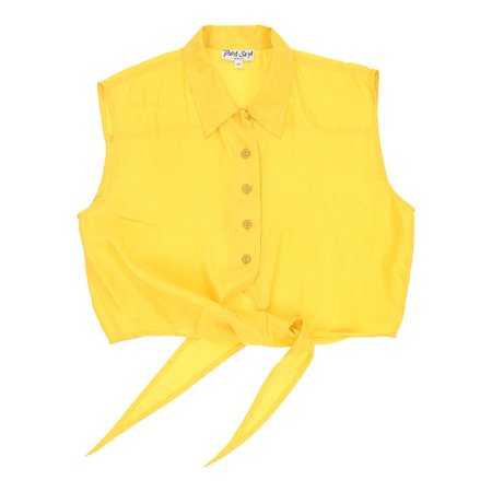 Vintage Unbranded Blouse - Medium Yellow Silk