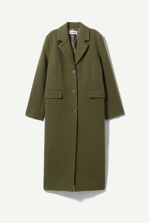 khaki green wool coat