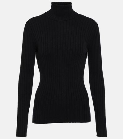 Ribbed Knit Cashmere Turtleneck Sweater in Black - Jardin Des Orangers | Mytheresa