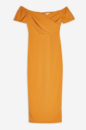 Bardot Wrap Dress | Topshop mustard
