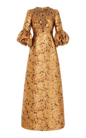 Crystal-Embellished Floral Brocade Gown By Andrew Gn | Moda Operandi