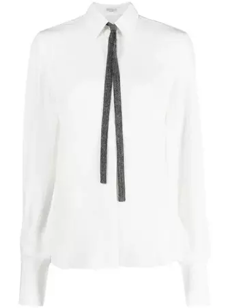 Brunello Cucinelli tie-neck Silk Shirt - Farfetch
