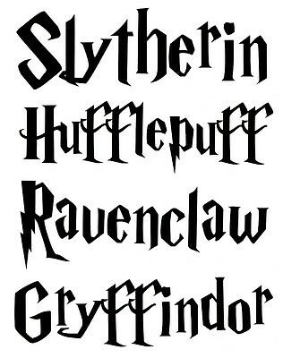 Harry Potter Houses Fonts