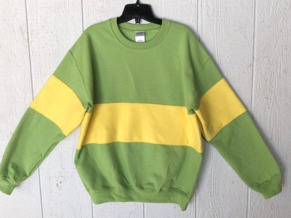 sweater green and yellow
