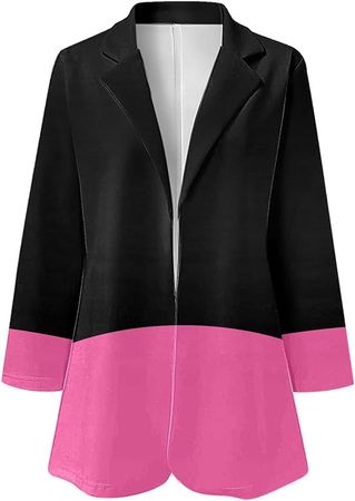 JUNGE Women's Casual Blazers Color Lapel Open Front Cardigan Long Sleeve Work Office Suit Jacket Coat Blazers & Suit Jackets at Amazon Women’s Clothing store