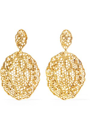 AURÉLIE BIDERMANN Dentelle gold-plated earrings