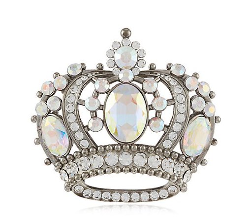 Butler & Wilson Large Crystal Crown Brooch - QVC UK