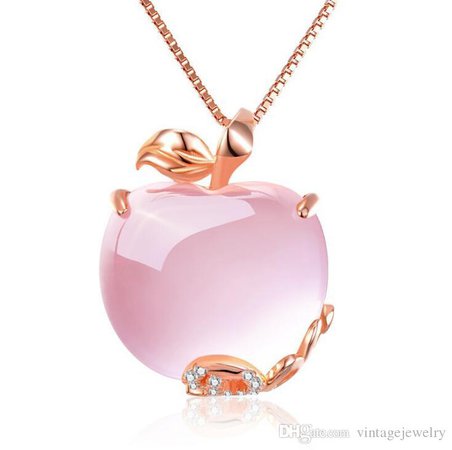 pink apple necklace