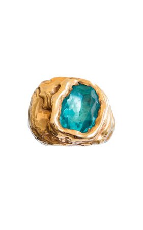 18k Gold-Plated Lago Blue Topaz Ring By Simuero | Moda Operandi