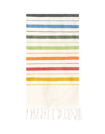 Hand-spun & Hand-dyed Cotton Hand Towel, Fair Trade | Rainbow Striped – The Little Market