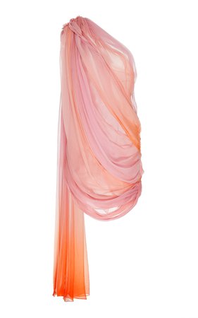 Ombré Silk-Chiffon Dress by Oscar de la Renta | Moda Operandi