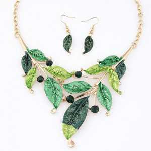 green leaves jewelry - Google Search
