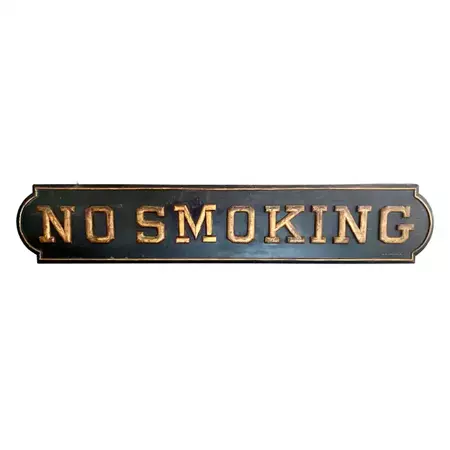 Monumental 1930s Wood No Smoking Sign from New York City For Sale at 1stDibs | no smoking sign vintage