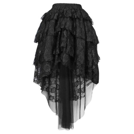 VG London Burlesque lace skirt with layers black - Gothic | Attitude Eu