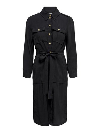 ELIANA LONG SHIRT DRESS | BLACK
