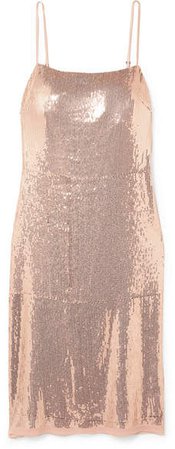 GREY - Sequined Stretch-jersey Dress - Pink