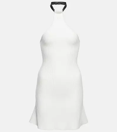 Ribbed Knit Halterneck Minidress in White - Courreges | Mytheresa
