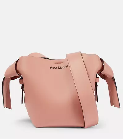 Musubi Mini Leather Shoulder Bag in Pink - Acne Studios | Mytheresa