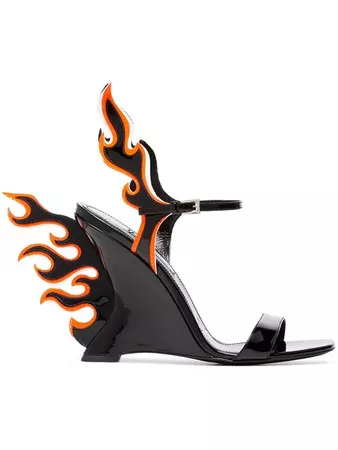 Prada 100 Flame Wedge Sandals - Farfetch