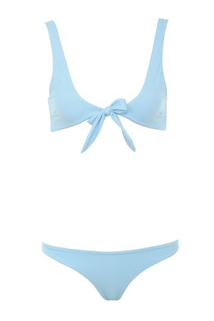 House of CB | INDRA BABY BLUE TIE FRONT TWO PIECE BIKINI