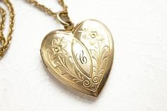 heart locket with letter c engraved - Google Search
