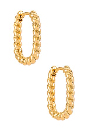 Luv AJ Twisted Rope Huggies in Gold | REVOLVE
