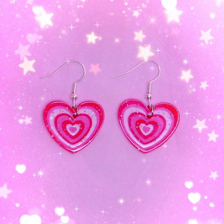 Y2K Heart Earrings Powerpuff Girls Harajuku Accessories | Etsy Israel