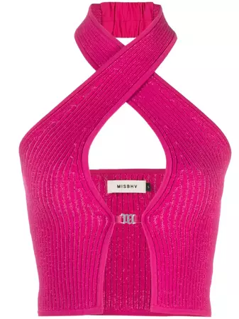 MISBHV knitted halter-neck crop top