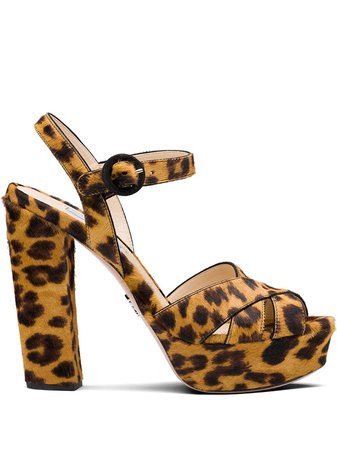 Prada Leopard Print Sandals - Farfetch