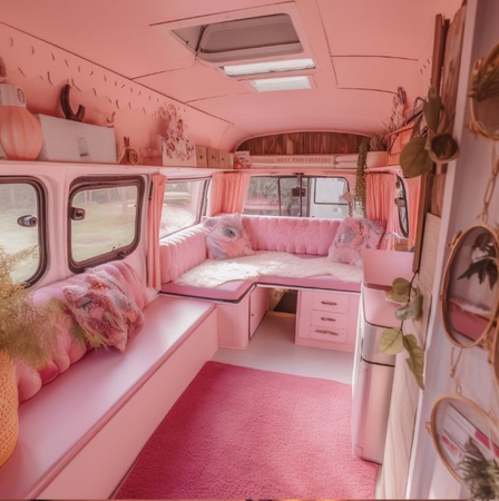 pink van interior