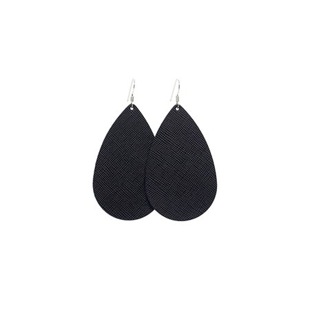 Onyx Leather Earrings | Nickel & Suede