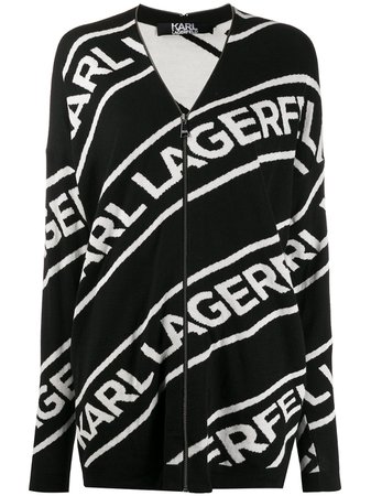 Karl Lagerfeld Logo Zip Cardigan - Farfetch