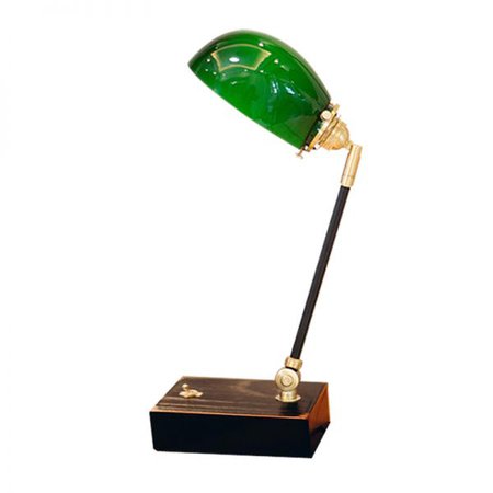 Rustic Style Half Capsule Table Light 1 Bulb Green Glass Reading Book Lamp in Brown Table Lamps