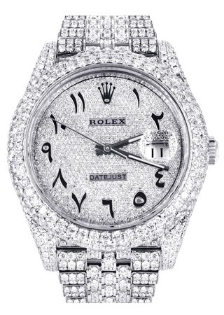 Diamond Iced Out Rolex Datejust 41 | 25 Carats Of Diamonds | Custom Ar – FrostNYC