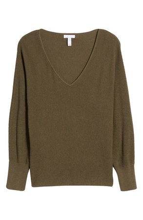 Leith Dolman Sleeve V-Neck Sweater | Nordstrom