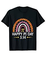 Happy Pi Day Mathematic Math Teacher Gift Leopard Rainbow T-Shirt : Clothing, Shoes & Jewelry