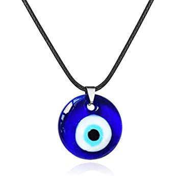 Binami 1 Pc Evil Eye Lucky Necklace Turkish Blue Eye Kabbalah Adjustable Amulet Nazar Friendship Gift for Women Men | Amazon.com