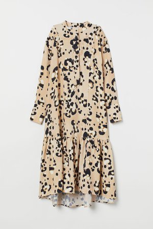 Long patterned dress - Light beige/Leopard print - Ladies | H&M