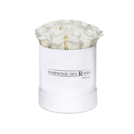 White Roses in a White Box - Petit Collection - Symphonie Des Roses Vancouver