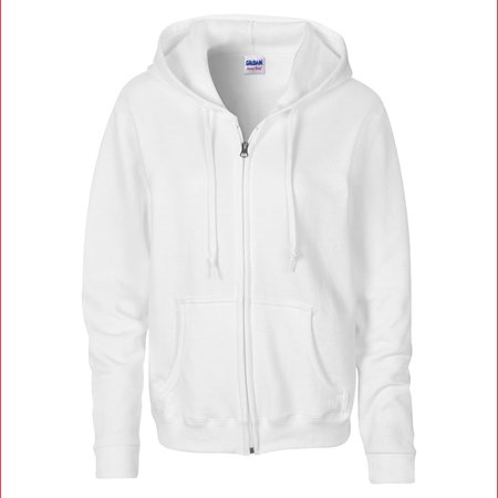 white zip up hoodie