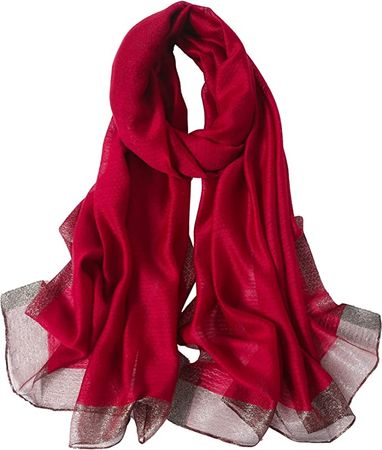 WINCESS YU Solid Color Mulberry Silk Scarf for Women Soft Blanket Shawl Beach Gauze Scarves and Wraps for for All Season at Amazon Women’s Clothing store