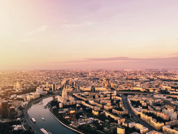 Free stock photo of Birds eye view from 374 meters above. Moscow - Reshot