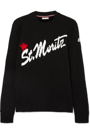 Moncler | St. Moritz intarsia wool-blend sweater | NET-A-PORTER.COM