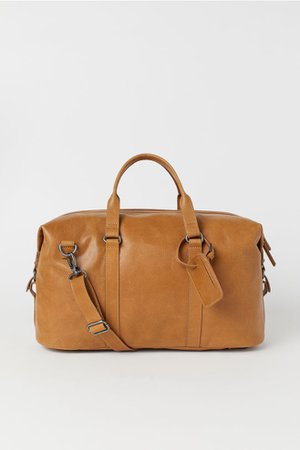 Leather weekend bag - Cognac brown - Men | H&M GB