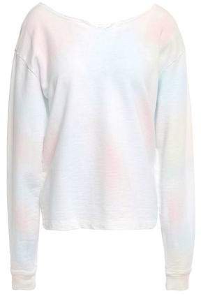 Frayed Tie-dyed French Cotton-terry Sweatshirt