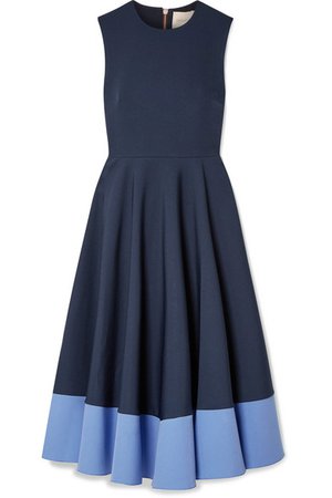 Roksanda | Athena pleated two-tone crepe midi dress | NET-A-PORTER.COM