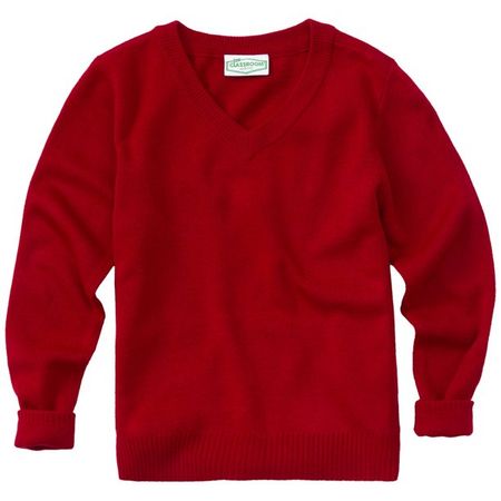 Classroom School Uniform Youth Unisex Long Sleeve V-neck Sweater 56702 - Walmart.com