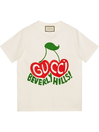Gucci Beverly Hills Cherry-Print T-Shirt Aw20 | Farfetch.Com