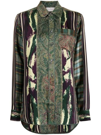 Pierre-Louis Mascia mixed-print silk shirt - FARFETCH